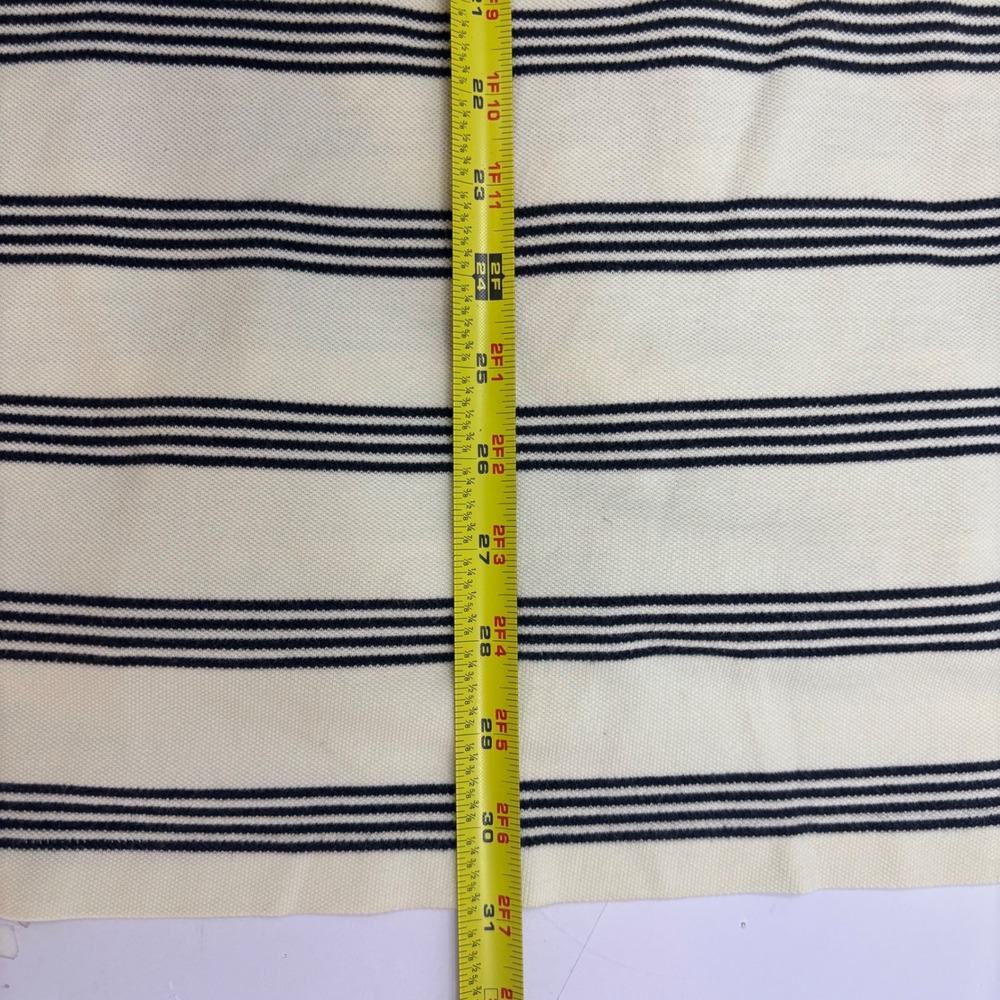 Polo Ralph Lauren Mens XL Cream Navy Blue Striped Pique Short Sleeve Polo Shirt - Picture 8 of 8